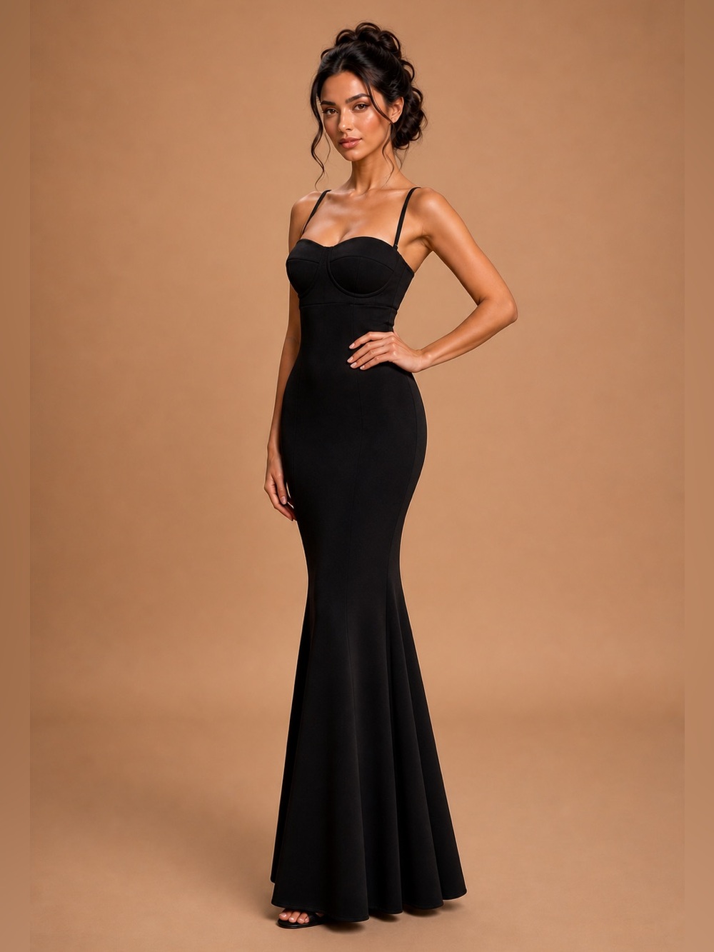 NWT- Best of My Love Black Bustier Mermaid Maxi Dress